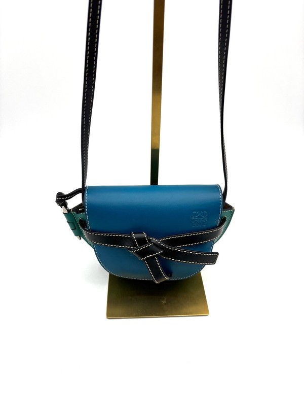 Loewe Pre-Owned Authentic Gate Saddle Bag Blue 13*8*11cm gallery