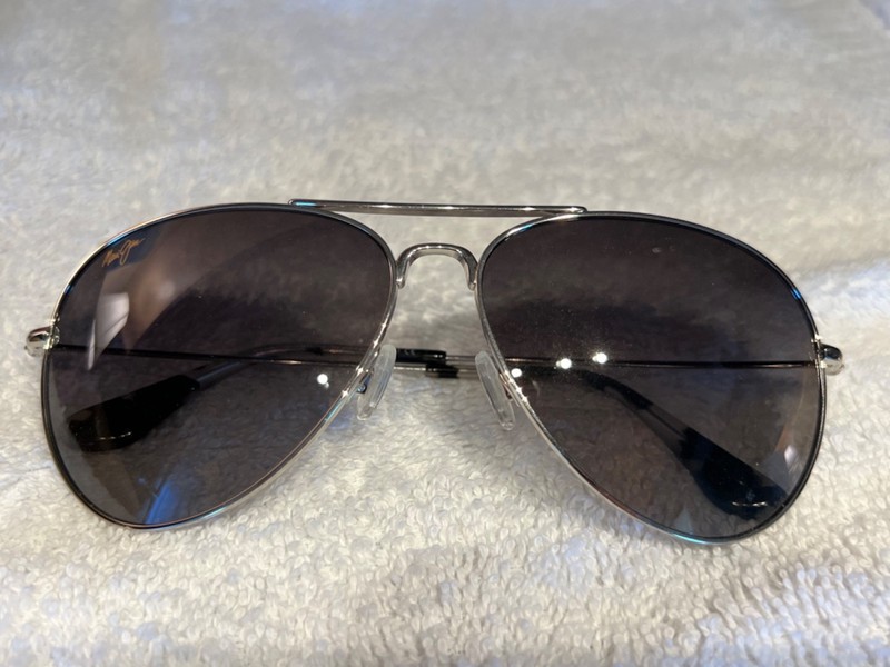 MAUI JIM MAVERICKS MJ GS264-17 SILVER NEUTRAL GREY POLARIZED AVIATOR SUNGLASSES