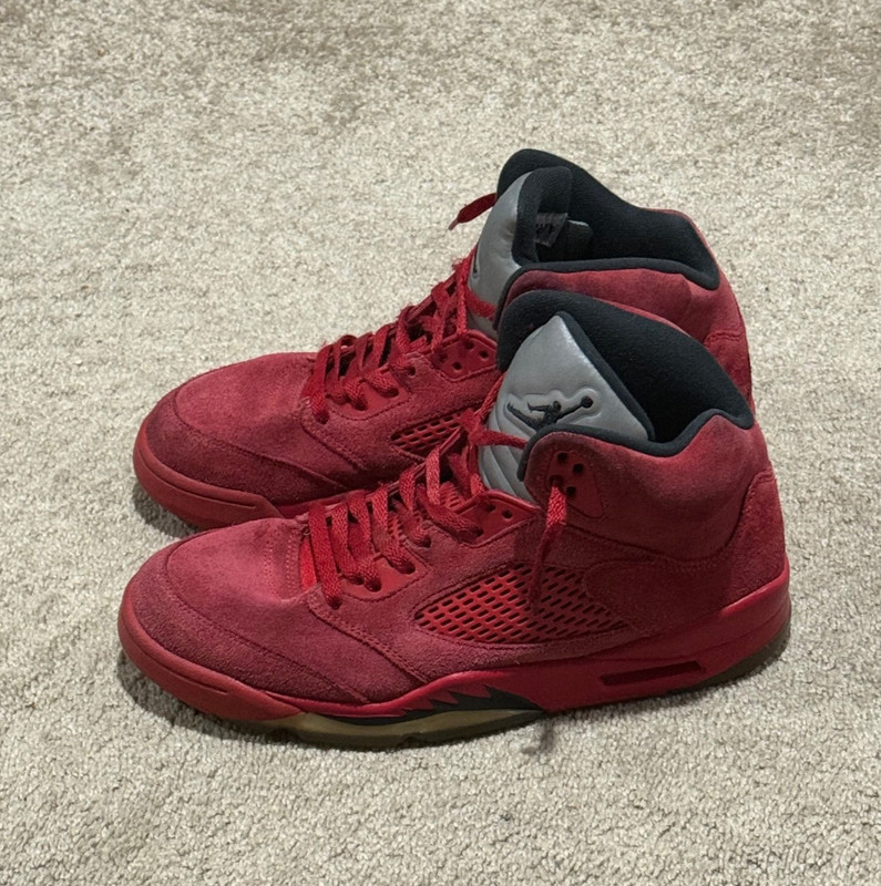 Nike Air Jordan 5 Retro 'Red Suede', US Men’s Size 9, 136027-602, Red Gray shoes gallery