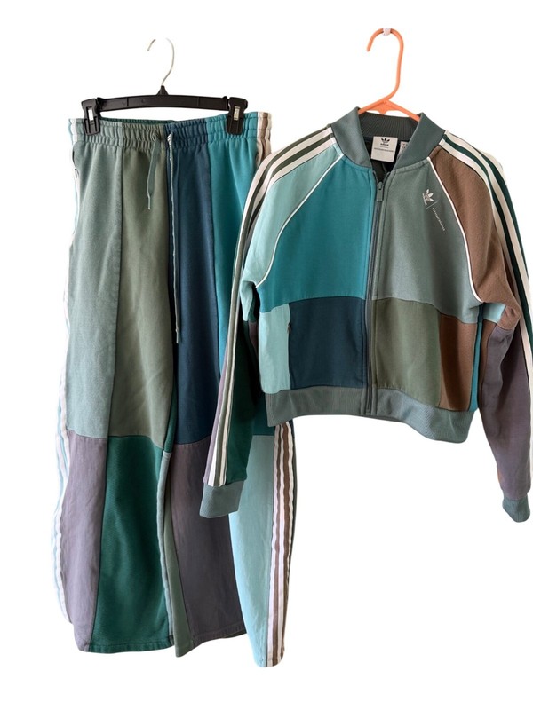 Adidas Originals X Ksenia Schnaider Track Suit Elastic Waist Size M L Patchwork