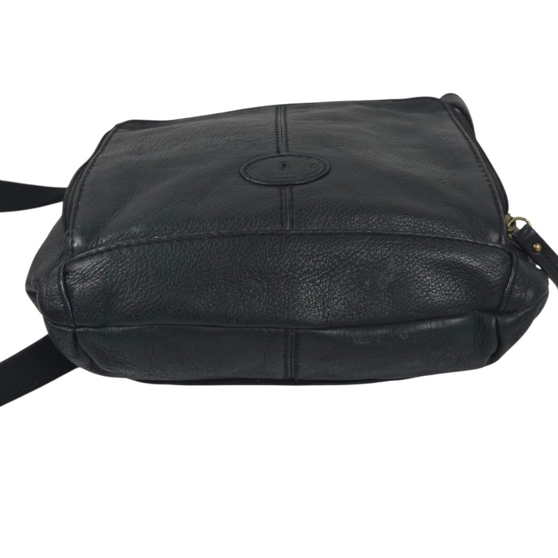 FOSSIL Crossbody Purse Morgan Traveler Organizer Black Pebbled Leather Handbag gallery
