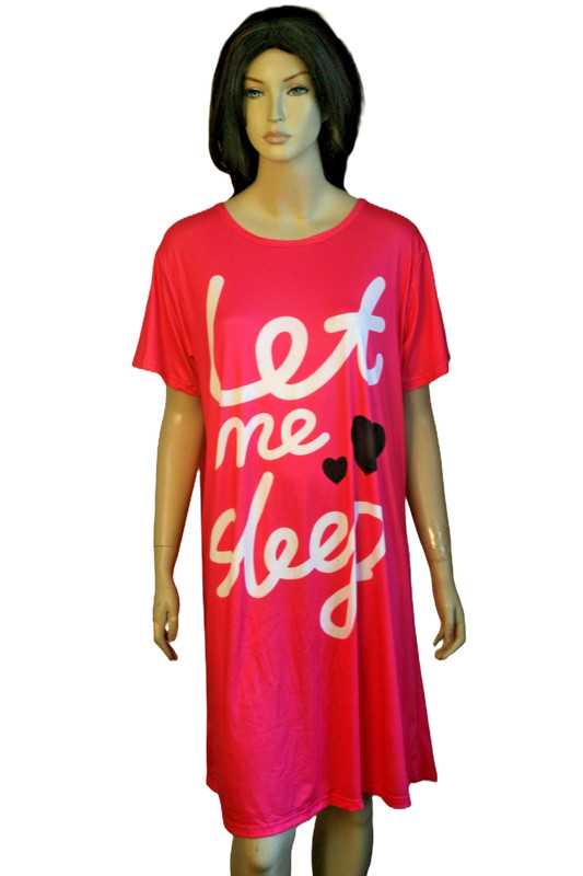 Women Short Sleeve Let Me Sleep Sleepshirt Size Large XL 2XL