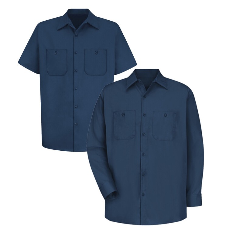 Red Kap Work Shirt 100% Cotton 2 Pocket Men's Durable Industrial Uniform gallery