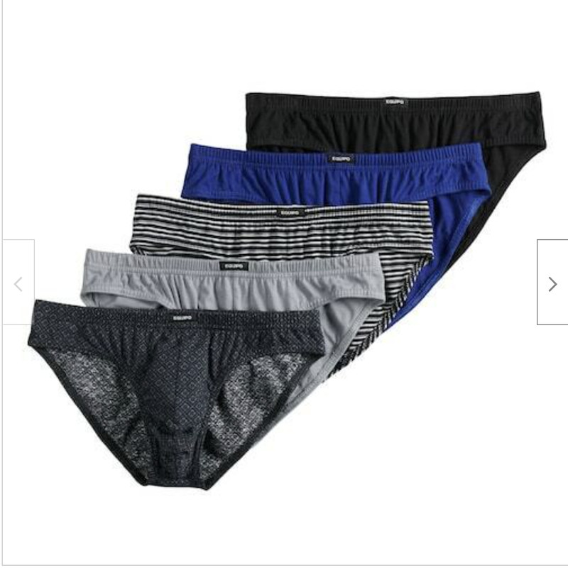 Men Equipo 5-Pack Bikini Briefs Navy-Black-Gray No Fly Premium Cotton Underwear
