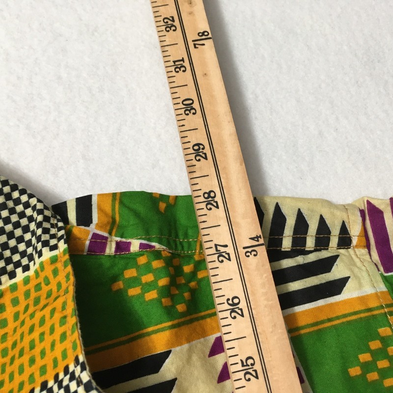 Vintage African Kente Cloth Men’s Short Sleeve Shirt GREEN MERCY'S 2XL gallery