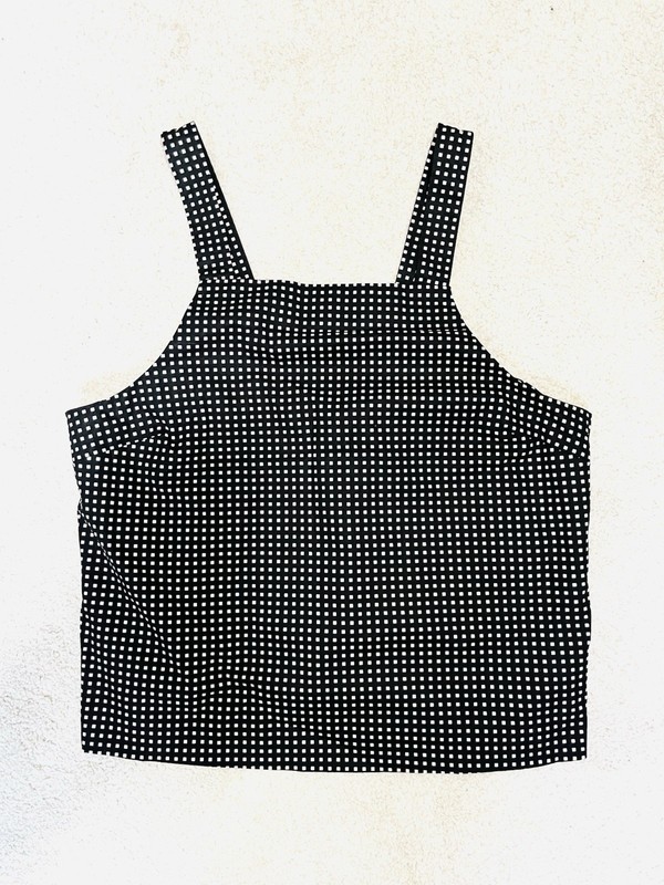 NWT Kate Spade Saturday Apron Tank Sleeveless Black/White Check Preppy