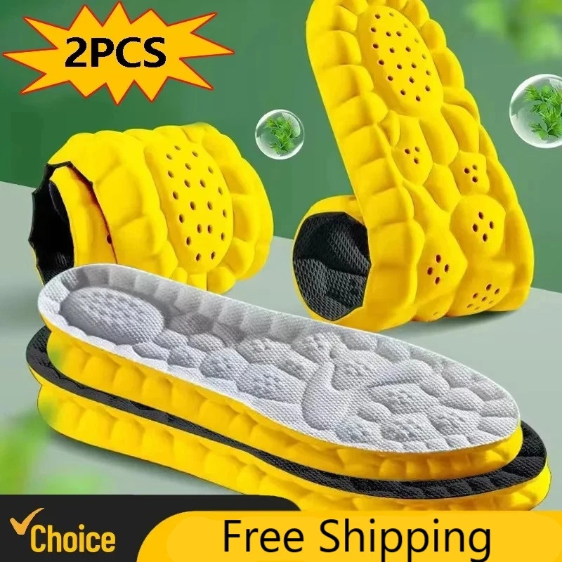 Insoles Orthopedic Supersoft For Sports Shoes 4D Inserts Feet Shock Absorption