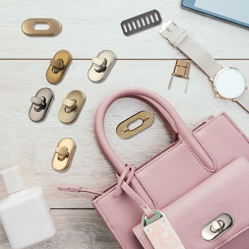 15 PCS Twist Lock Fastener Purse Turn Clasp Bag Closure Metal Clip Hardware gallery