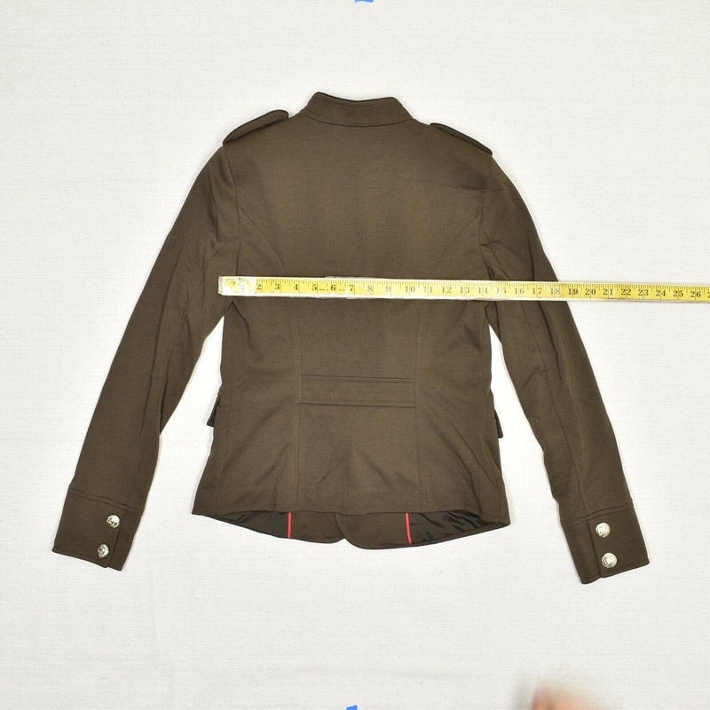 Tommy Hilfiger Women Double Breasted Blazer Jacket Solid Polyester Brown Size 0 gallery