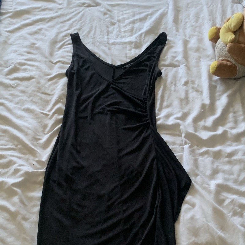 The Limited Black V-Neck Sleeveless Slip Long Dress Polyester Knit M Pullover