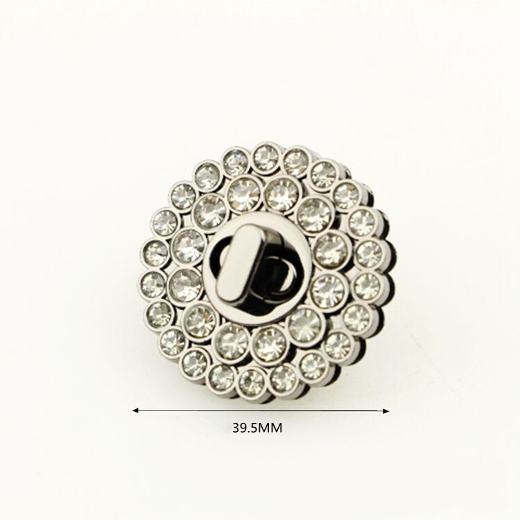 Hardware Lock Buckle Round Diamond Studded Twist Lock Bag Purse Strap Belt #G gallery