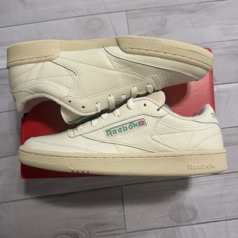 Men Reebok Club C 85 Vintage Tennis Shoes Size 10.5 Sneakers Chalk White Green