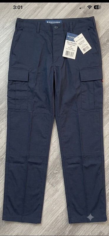PROPPER Men’s BDU Trouser Cargo Pants Navy Ripstop Relaxed Fit L Regular NWT