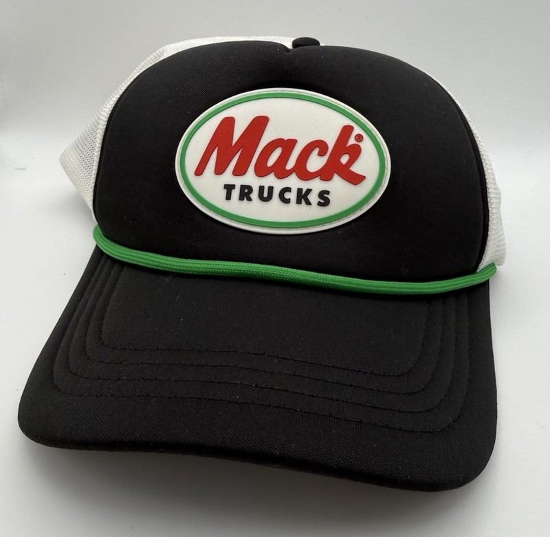 Mack Trucks 3-D Logo Trucker SnapBack Adjust Hat H3 Headwear Official Green Cord