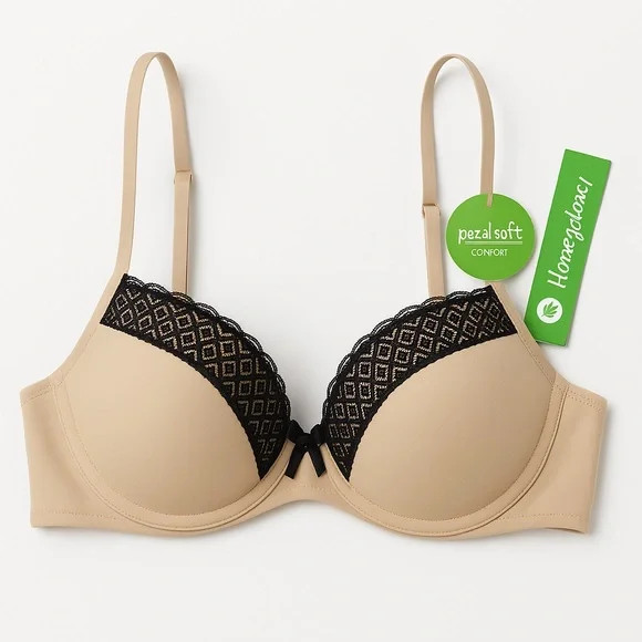 Honeydew | Push Up Padded Bra Nude/Black Various Sizes Available gallery