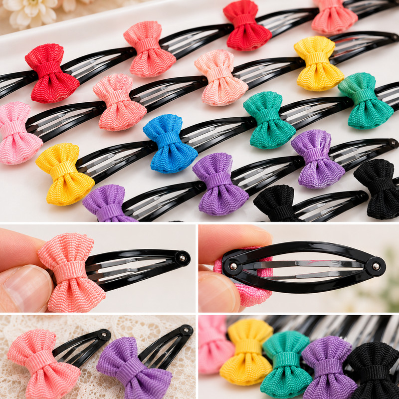 30 pcs Baby Toddler Girl Hair Snap Barrettes Assorted Color Hairpin Clips 2" Lot gallery