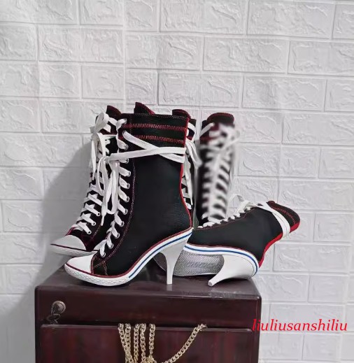 Womens Stiletto Ankle Boot High Heels Pumps Lace Up Sneakers Shoes Party Shoes gallery