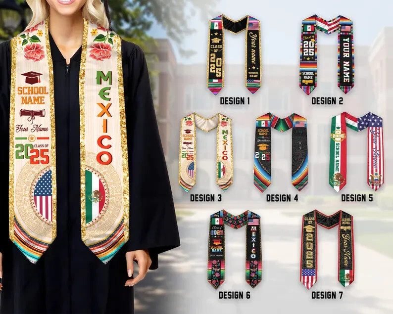 Custom Mexican Graduation Stole 2025 Mexican Graduation Sash Class Of 2025 gallery