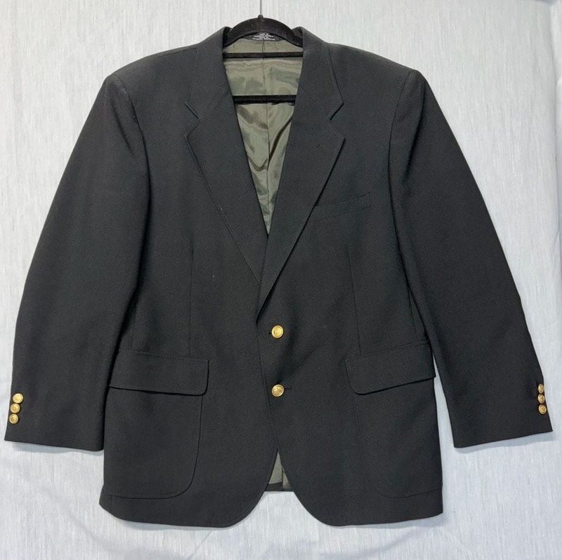 David Taylor Men’s Navy Blue Blazer Gold Button Sport Coat
