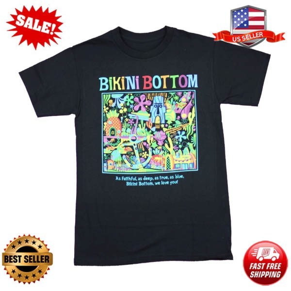 Spongebob Sqaurepants Adult New T-Shirt – Bottom We Love You Collage