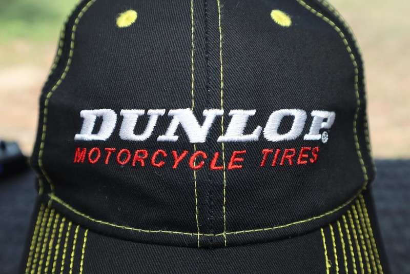 Dunlop Motorcycle Tires Hat Cap Strap Back Men's One Size Black Otto USA Flag gallery