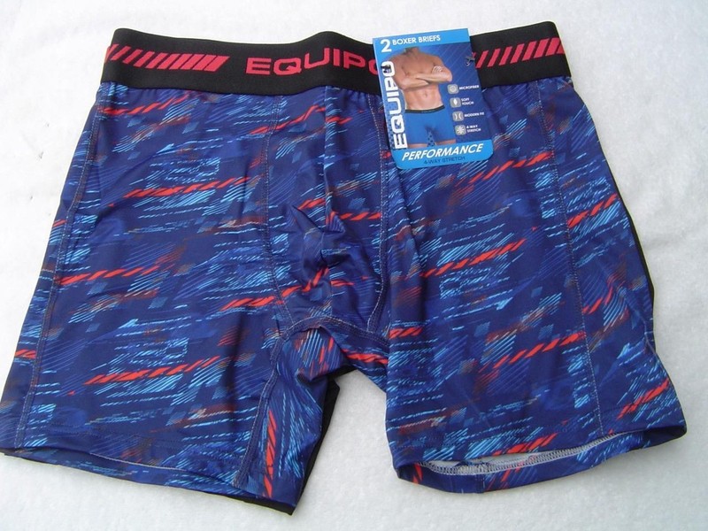 NEW MENS 2 PACK EQUIPO BOXER BRIEFS BLUE/MULTI AND BLACK SIZE MEDIUM 32-34 gallery