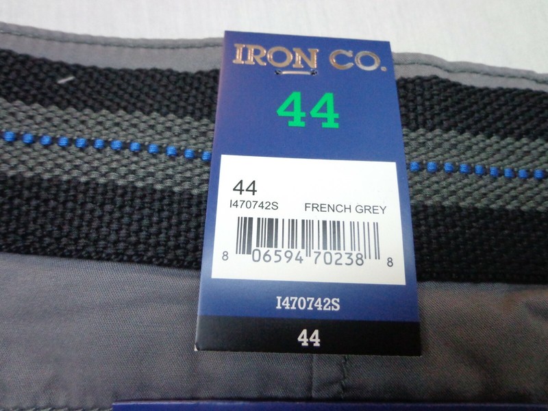 IRON CO. Stretch Cargo Belted Shorts French Gray Size 44 NEW gallery