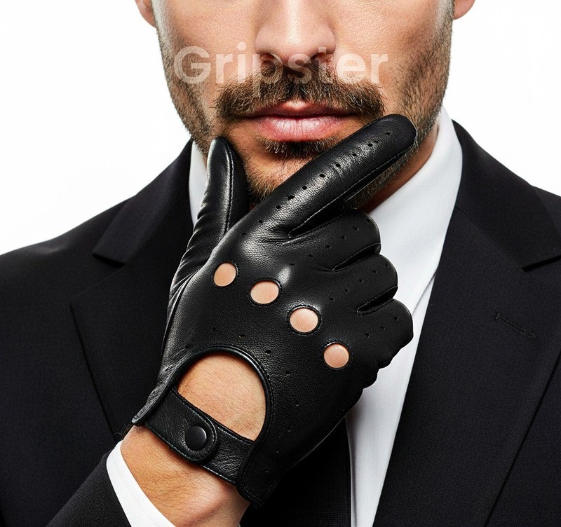 Reverse Stitched Police Driving Gloves Soft Real Leather Car Bike Goat Soft USA gallery