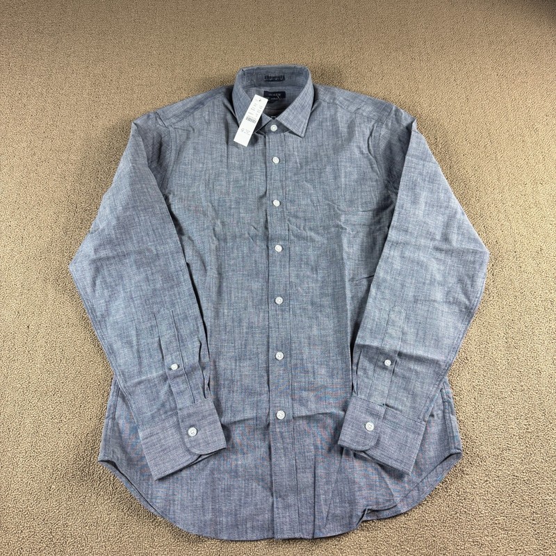 J.Crew Bowery Long Sleeve Button Up Shirt Blue Chambray Size S NWT MSRP $98 gallery