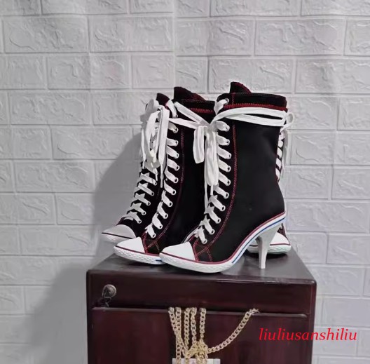 Womens Stiletto Ankle Boot High Heels Pumps Lace Up Sneakers Shoes Party Shoes gallery