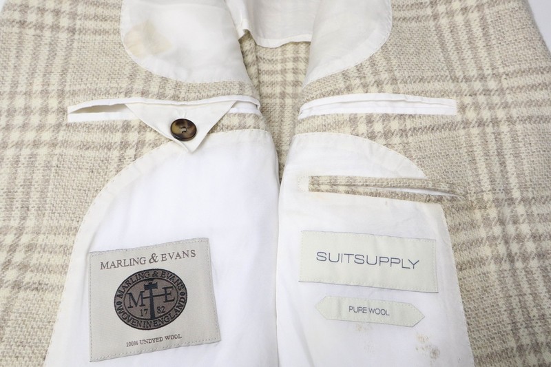 SUITSUPPLY Havana Patch Hl Blazer Mens UK 40 Beige Pure Wool Single Breasted gallery