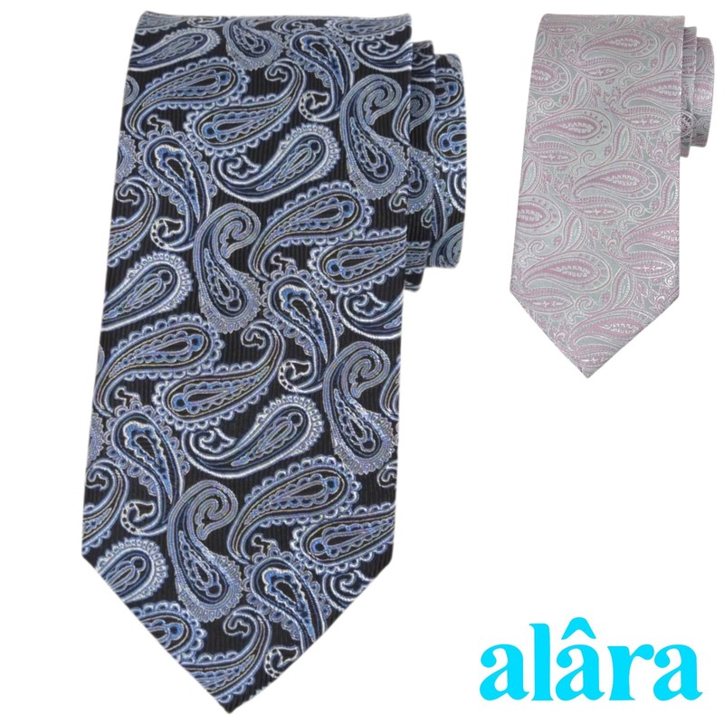 ALARA Mens Paisley Tie 100% Silk Woven 3.15 Classic Designer Dress Necktie $80 gallery