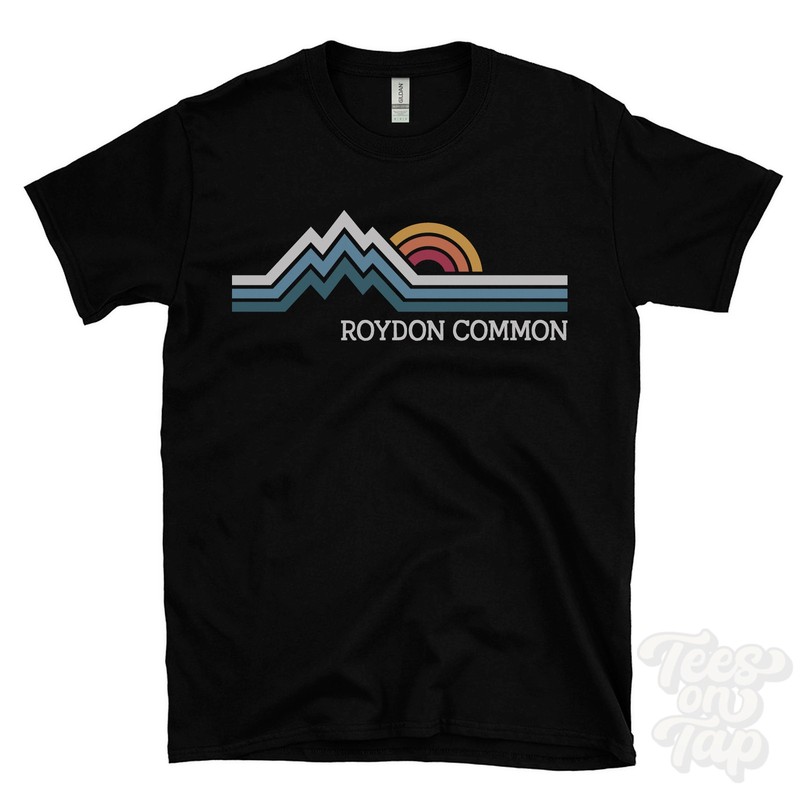 ROYDON COMMON RETRO LOGO PARODY T-SHIRT brockenhurst hampshire england