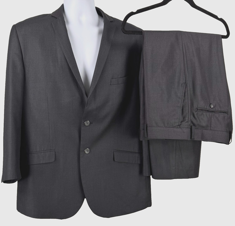 Tazio 46 R Ultra Slim Gray 2 Pc Suit Pant Blazer Jacket Double Vent Italy Auth