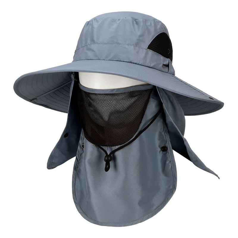 Summer Bucket Boonie Hat Neck Flap Cover Sun Wide Brim Fishing Garden Hiking Cap
