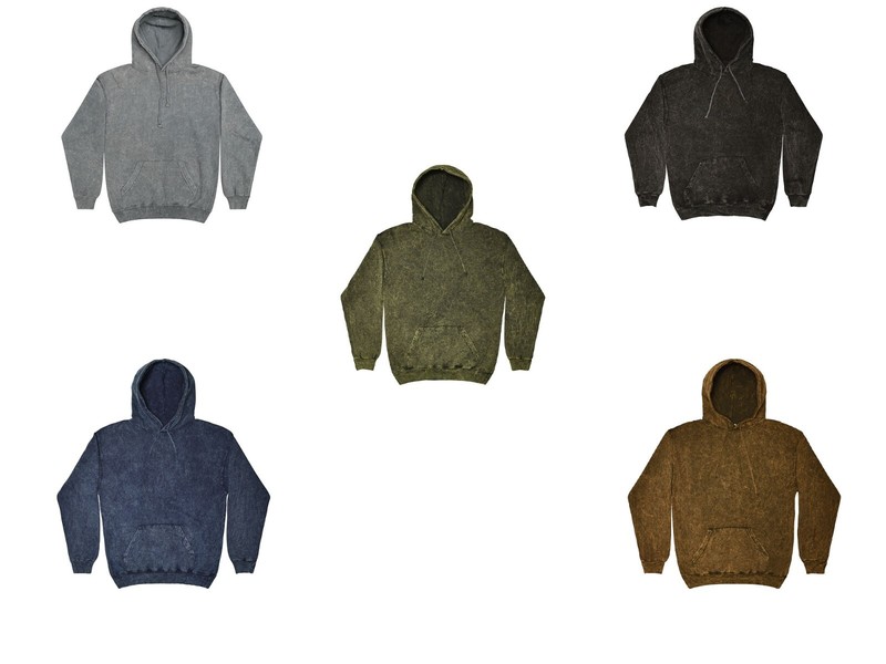 Vintage Mineral Wash Hoodie Sweatshirts Adult S – 3XL Multi Colors 80% Cotton