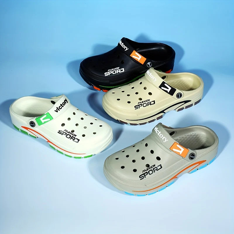 Men's Summer Fashion Casual Breathable Clogs with Thick Slip Resistant Soles, P gallery