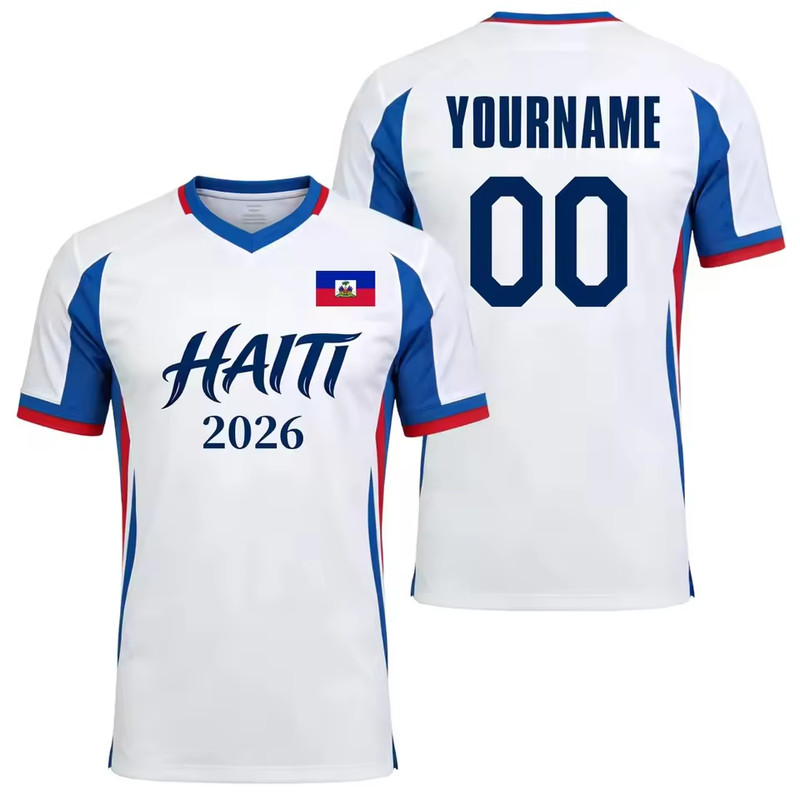 Haiti Custom Football Jersey, Personalized Name Number Haitian Soccer Fan Shirt
