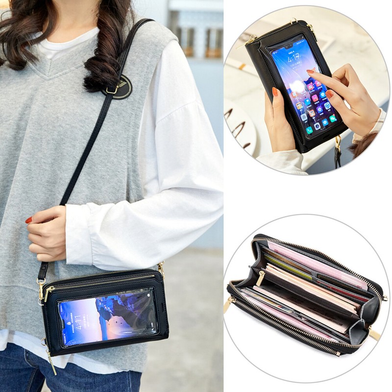 Women's Wallet Touch Screen Cellphone Crossbody Bag RFID Blocking Purse Handbag gallery