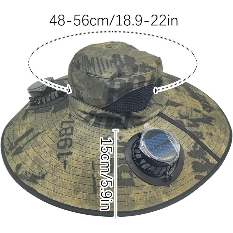 Solar & USB Powered Fan Outdoor Fishing Hat, Sunscreen Sun Hat with Dual Fan NEW gallery