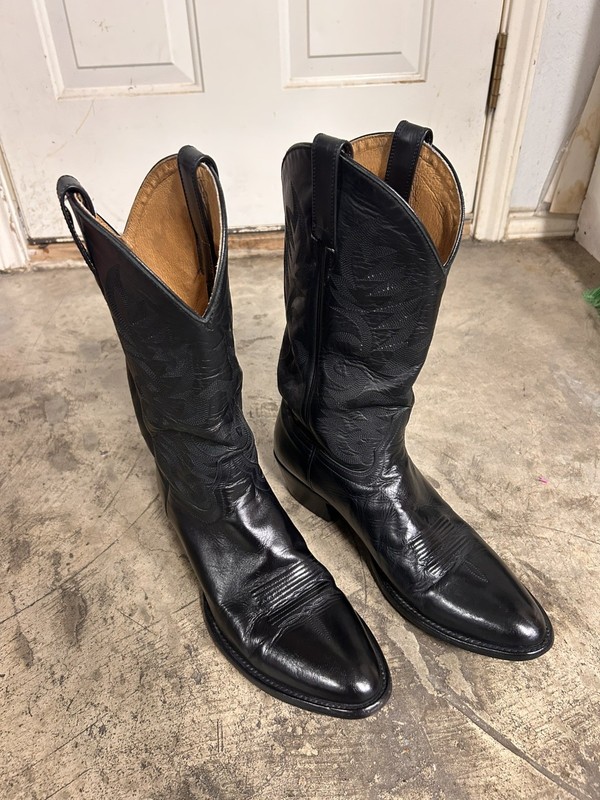 Cody James Mens Cowboy Boots Black Leather 11.5 D
