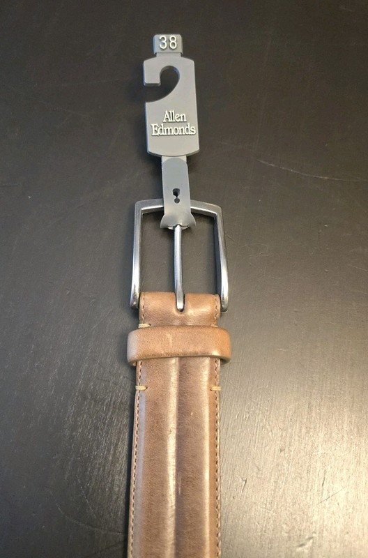 Allen Edmonds Natural Color Classic Dress Belt Premium Calfskin Leather Size 38