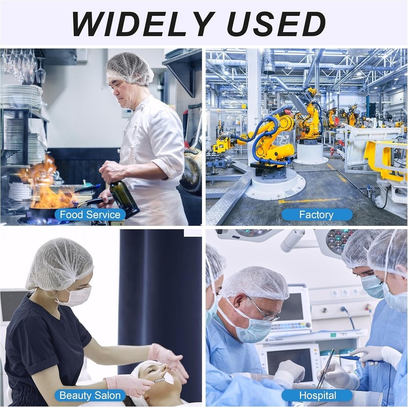 120 Pcs s, 21 Inches Hair Nets for Women and Men, Polypropylene Non-Woven Hai... gallery