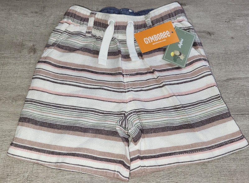 Gymboree Baby Boy’s Natural Striped Linen Blend Shorts Sz 12-18M NWT