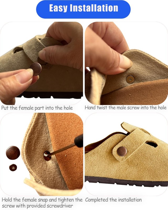 Lopau Replacement Rivets for Birkenstock, 6 Sets Clogs Button Rivet Bronze gallery