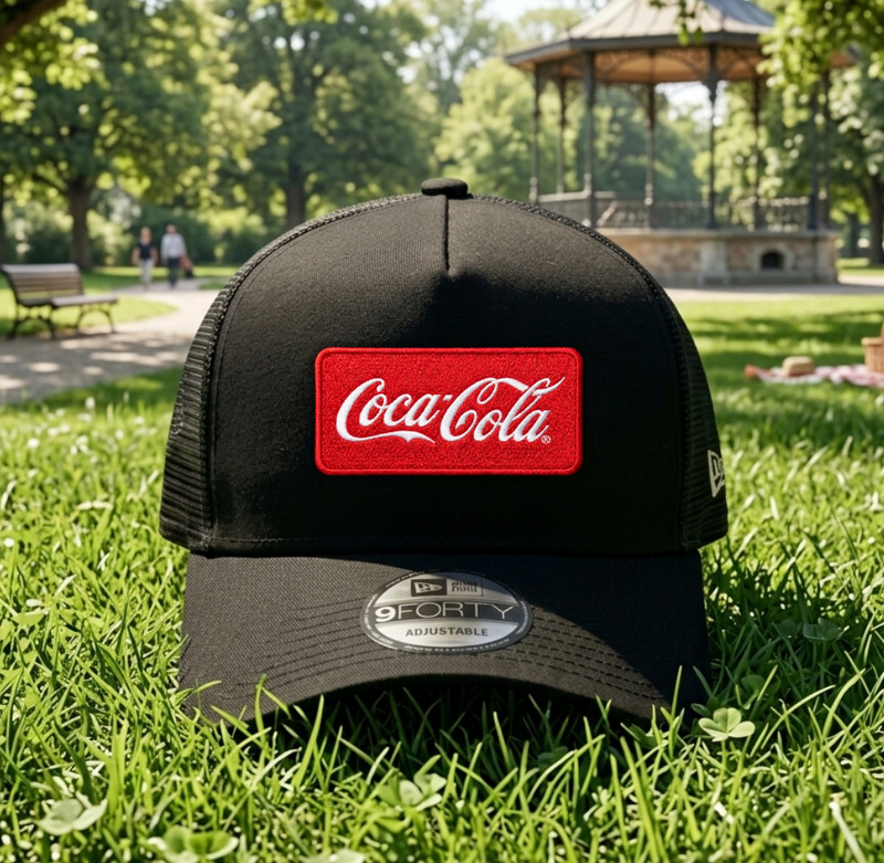 Coca-Cola Coke Logo Embroidered Trucker Hat Mesh Back Snapback Beverage Cap