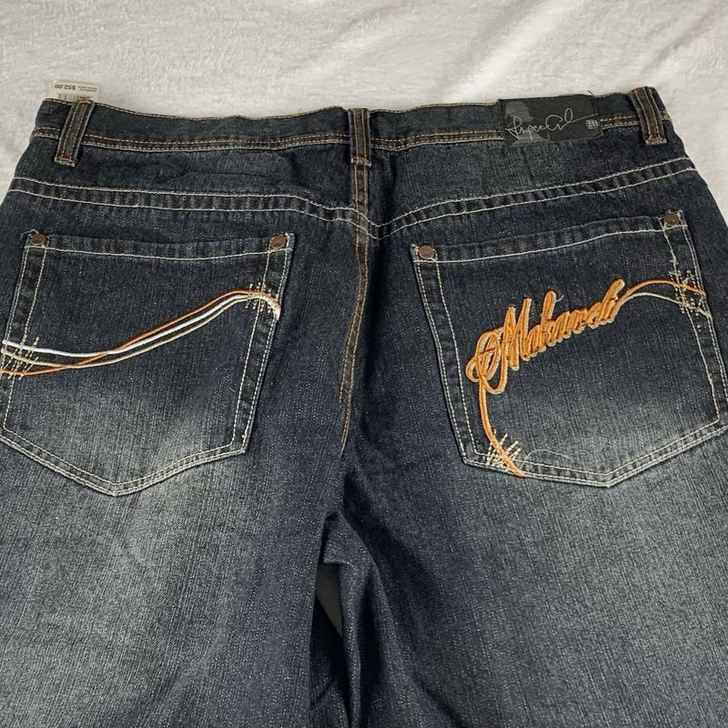 Vintage Makaveli Brand Tupac Mens 32" Jean Shorts Dark Wash Jorts Streetwear NWT gallery