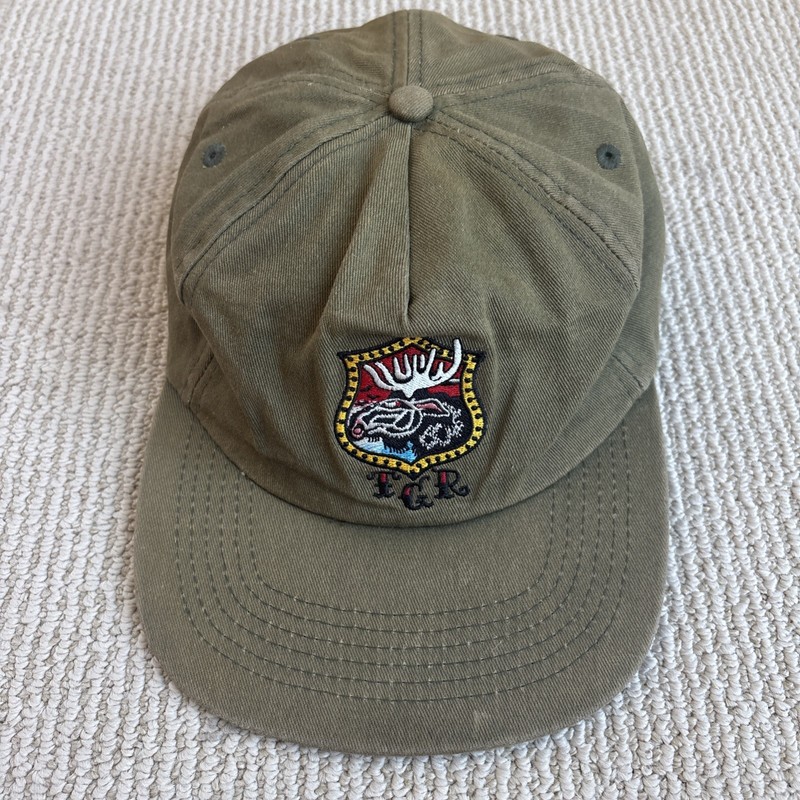 Teton Gravity Research Snapback Hat Green Moose Embroidered Outdoor Adventure