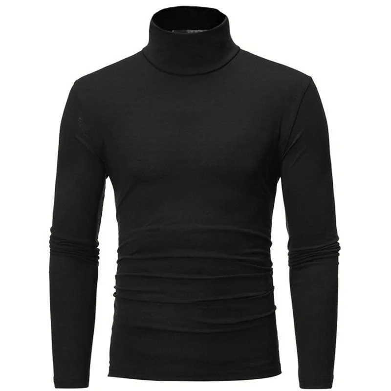 Mens Turtleneck Basic Pullover Long Sleeve Jumper Top Casual Slim Fit T-Shirt gallery