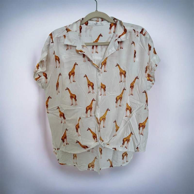 Giraffe Print Blouse – White